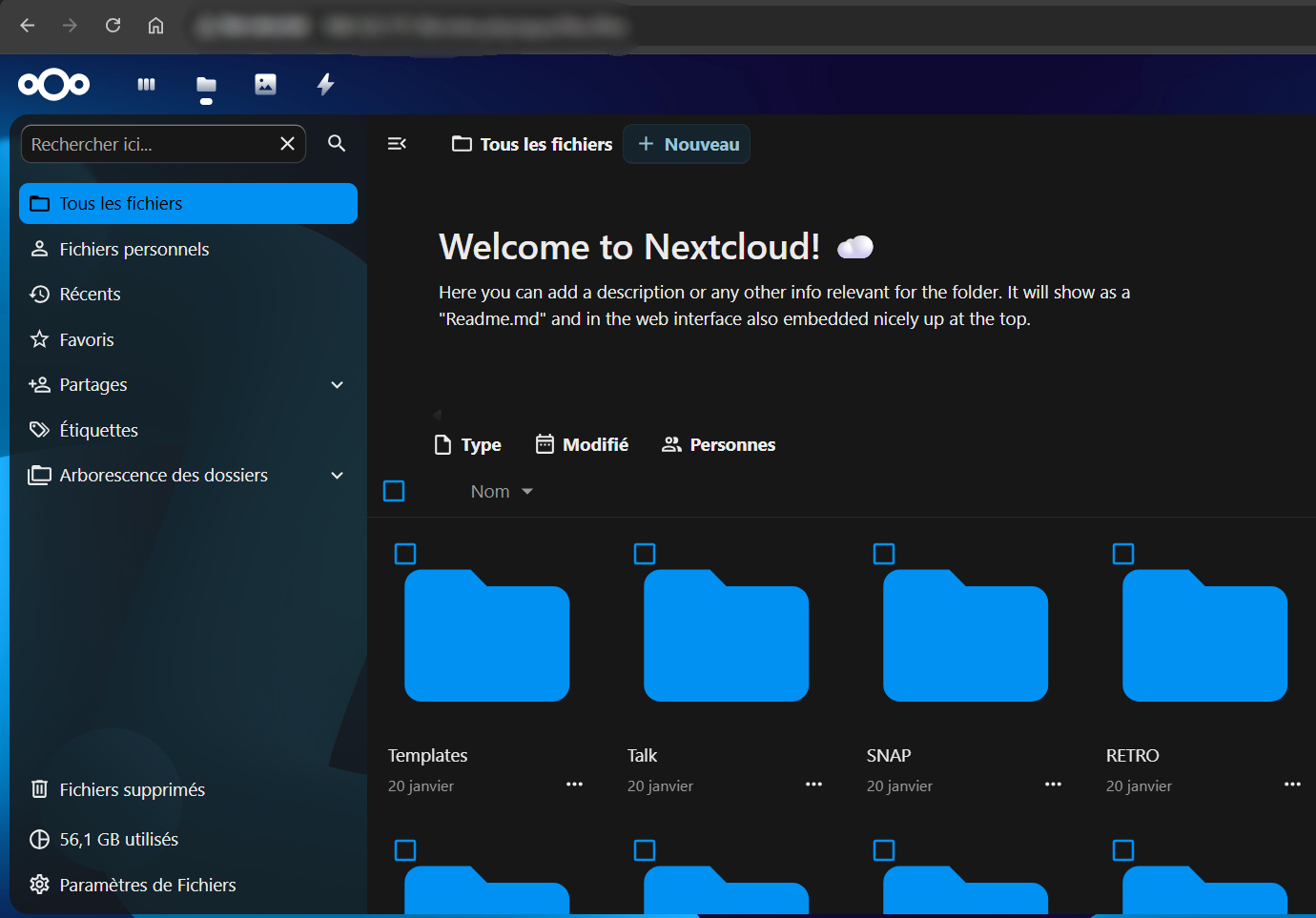Interface Nextcloud